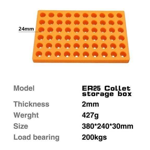 TeeRees Efficient 60 Hole Er Collet Storage Box for Cnc Machines Tool Organization Solution with Quick Splicing Design ER25