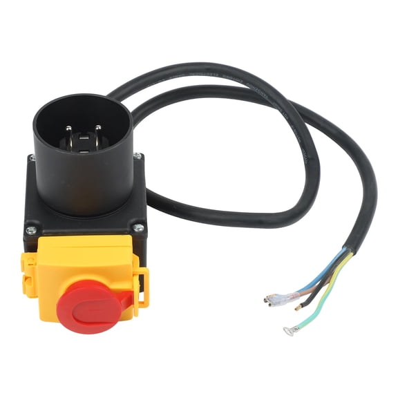 TeeRees Electromagnetic Switch for Wood Splitter 250V Ac Motor Protection Switch Koa7 Ip54 Rated 12A with 16A Socket Red Green Button