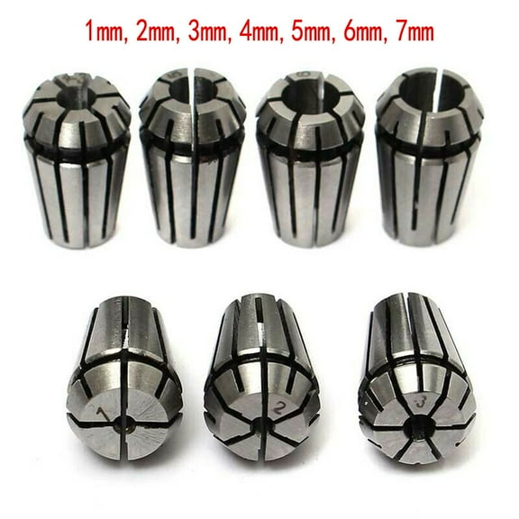 TeeRees Er11 1-7mm Spring Collet Set 7Pcs High Carbon Steel for Cnc Milling Lathe Engraving Machine tool Holding Accessories