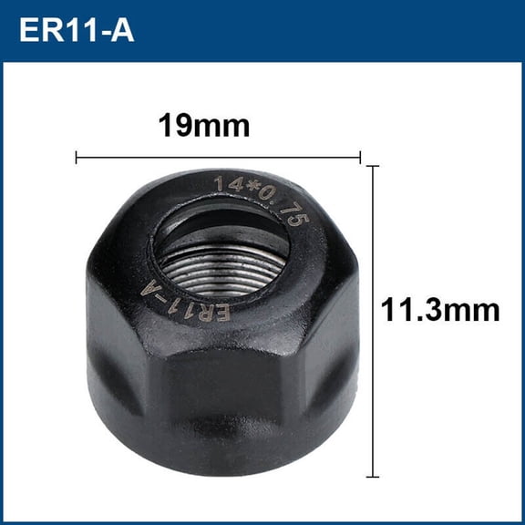 TeeRees Er8Er40 Amum Collet Clamping Nuts for Cnc Lathe Milling Router Bit Holder Enhance Extension Rod Nut Fixed Drill Bits ER11-A