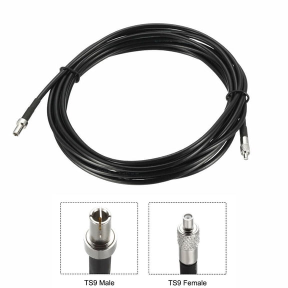 TeeRees High Powered Ts9 Male to Ts9 Female Coaxial Extension Cable 6 6 Ft Soldered Connections for Reliable Signal Transmission