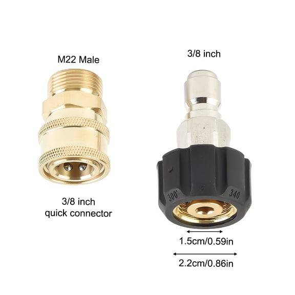 TeeRees M22 Washer Swivel Adapter Set Convert M22 Thread to 3/8 1/4 Quick Connect Compatible with Most Accessories on Pressure Washer,4#