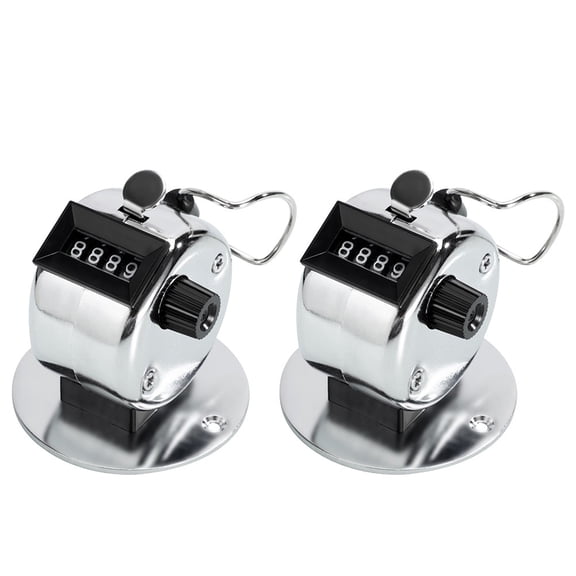 TeeRees Manually Press The Silver Stainless Steel Mechanical Four Digit Counter,Thickened Metal