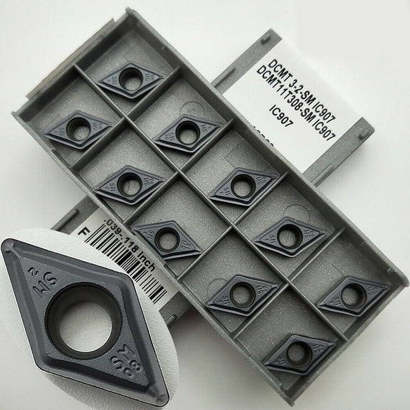 TeeRees Practical in Various Environments 10Pcs Dcmt32Sm Dcmt11T308 Sm Dcmt32 52 Carbide inserts Lathe Turning inserts
