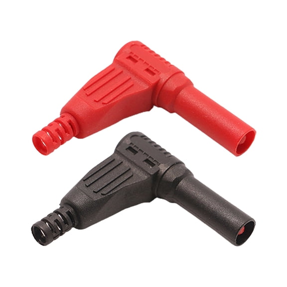TeeRees Pure Copper Male 90 Degree Banana Plug Connector with Nickel Plating Set of Two