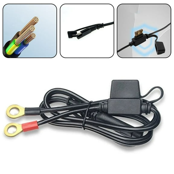 TeeRees Quick Connect Cable Battery Ring Terminal Harness Sae Connector Ring Terminal Harness Fuse Charger 12V for Solar Panel