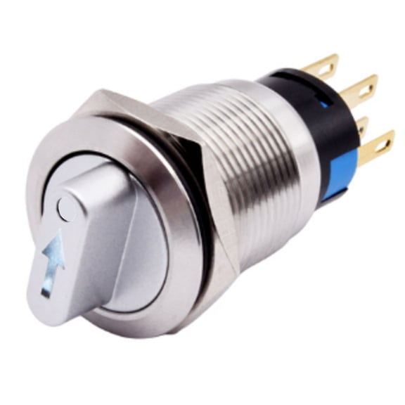 TeeRees Rotary Button Switch 1No 1Nc 2 Positions 3-6V on-off Waterproof Rotary Button Switch Rotary Push Button Switch,white