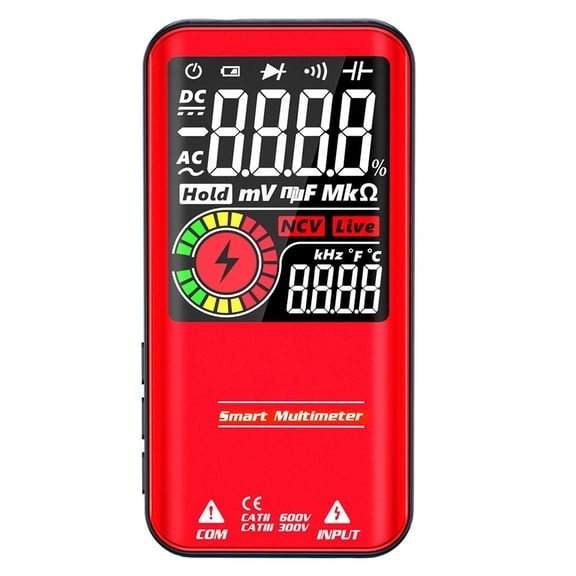 TeeRees S11 Digital Multimeter with 1Hz to 60Khz Frequency Range And Duty Cycle,Red