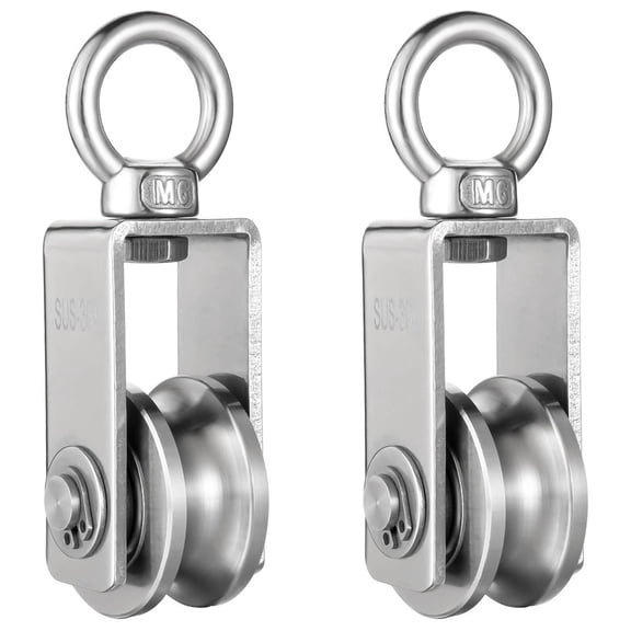 TeeRees Set of 2 Stainless Steel Pulleys with Smooth Rotation 500Kg Load Capacity