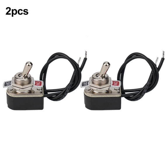 TeeRees Spst 6A Xtoggle Switch 50M 6A/125V BlACk+Silver on/off Rocker 1000 (M) 2Pcs 440V And Below Spst toggle Switch