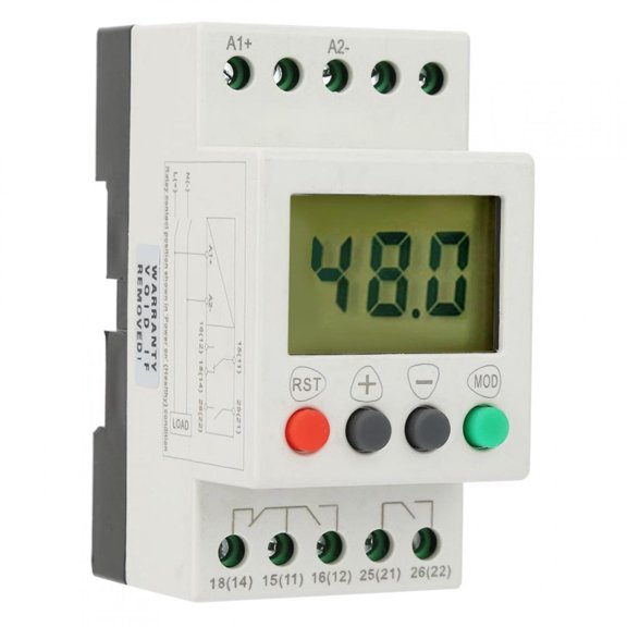 TeeRees Svr1000 Ac Dc 24V-48V Over Under Voltage Protection Relay with Lcd Display Adjustable for Reset Mode for Motor Compressor indust,Ad48