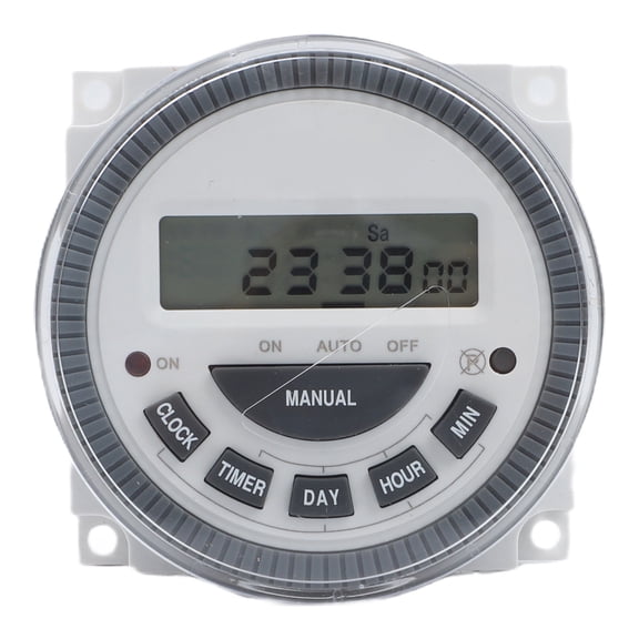 TeeRees Tm619 Digital Timer Switch 7-Day Programmable Time Controller Lcd Weekly Cyclic Relay 16 on/off Programs with Led Display Panel, 12V