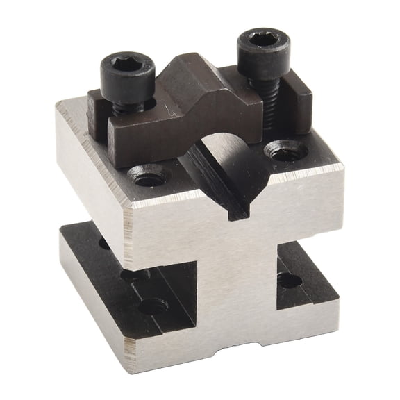 TeeRees V Block Set with Clamp for 90 Degree Positioning And Support in Workshop Use for Mechanical Parts inspection And Drilling 35x35x30mm