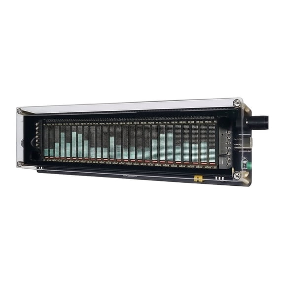 TeeRees VFD2515 Audio Spectrum Analyzer Kit, 25-Segment VU Meter Display Module with Glass Screen, 5V-12V Input for DIY Music Level Visualizer
