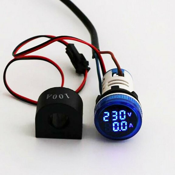 TeeRees Voltmeter Meter indicator Ac 50-500V Led Digital Display Voltmeter Signal Light Cooling Holes 0~100A Test Meters Detectors,Ag156,Blue