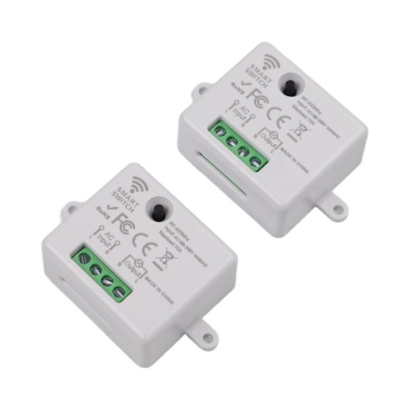 TeeRees for 2-Gang 86 Wall Panel Switch with Remote Control 433Mhz Wireless Smart Switch 10A