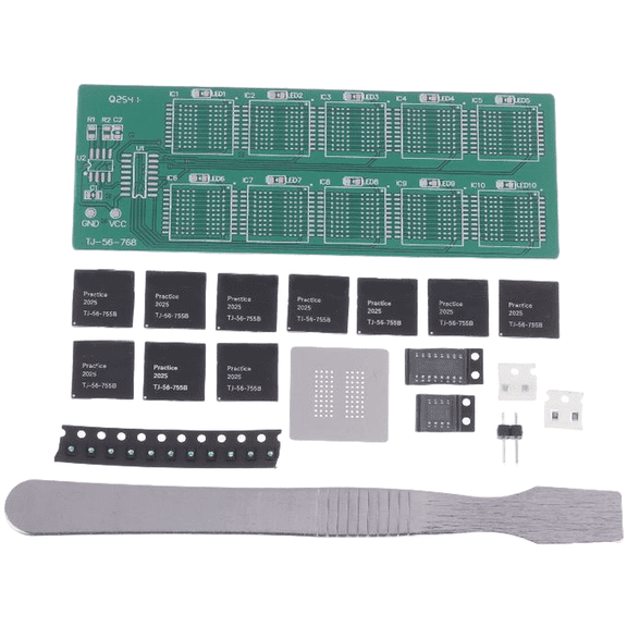 TeeRees for Bga Chip Soldering Practice Board Kit for Decimal Flowing Light Training for Beginners And Hobbyists Versatile Learning Tool A