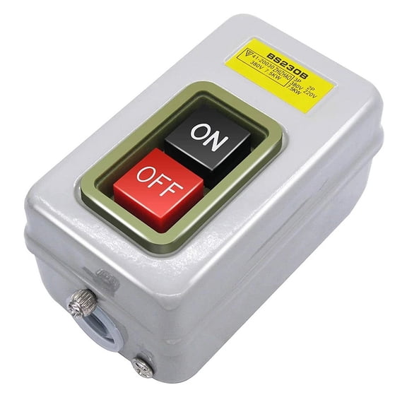 TeeRees on Off Start Stop Push Button Switch for 220V 380V Single Phase Motor Wiring