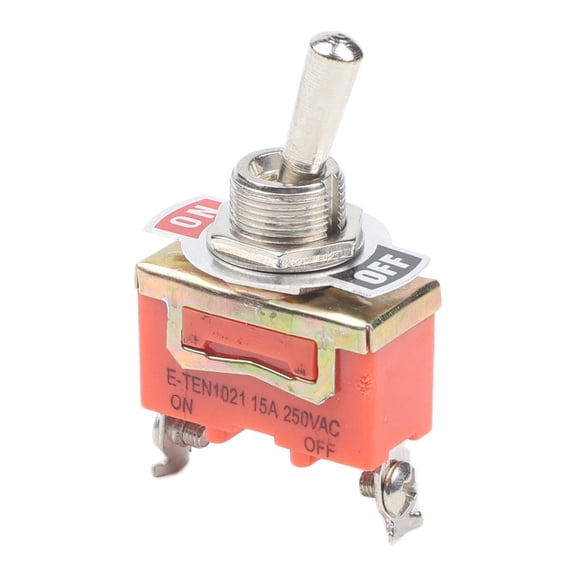 TeeRees toggle Switch E-Ten1021 Spst 2 Pin 2 Position on-off Rocker Switch with Protection Level And Contacts, Copper, 15A, 250V, Ip54