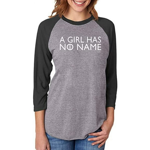 TeeStars - A Girl Has No Name 3/4 Women Sleeve Baseball Jersey Shirt Small black/gray
