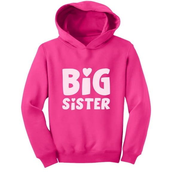 TeeStars - BIG SISTER - Sibling Gift Idea Elder Sister Cute Toddler Hoodie 5/6 Pink