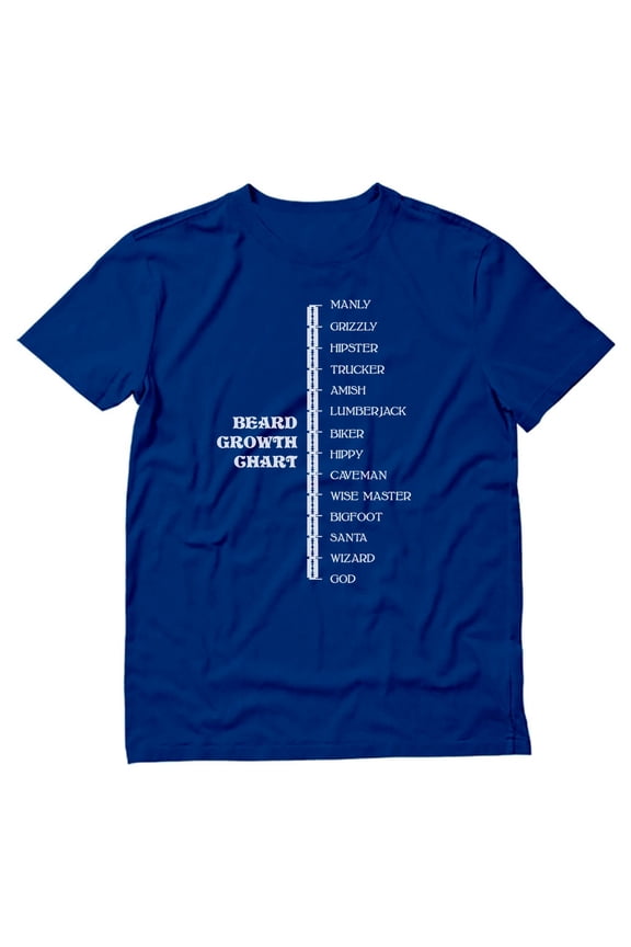 TeeStars - Beard Growth Chart Funny Manly - God Scale Gift Idea T-Shirt X-Large Blue