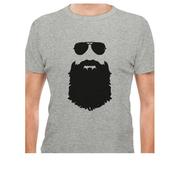 TeeStars - Beard & Sunglasses The Hipsters Apparel Gift Idea Cool T-Shirt Large Gray