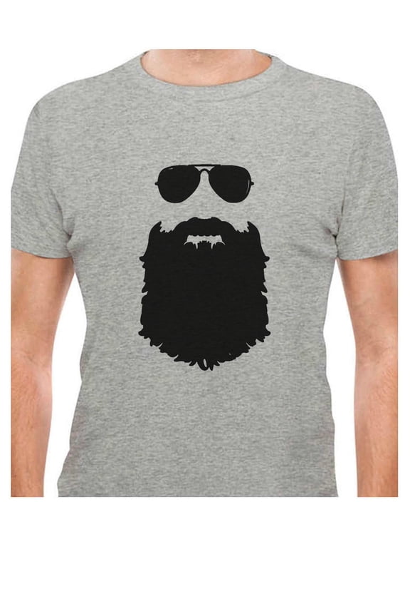 TeeStars - Beard & Sunglasses The Hipsters Apparel Gift Idea Cool T-Shirt Large Gray