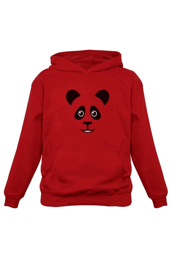 TeeStars - Cute Panda Bear Face - Best Gift for Panda Lovers Women Hoodie Large Red
