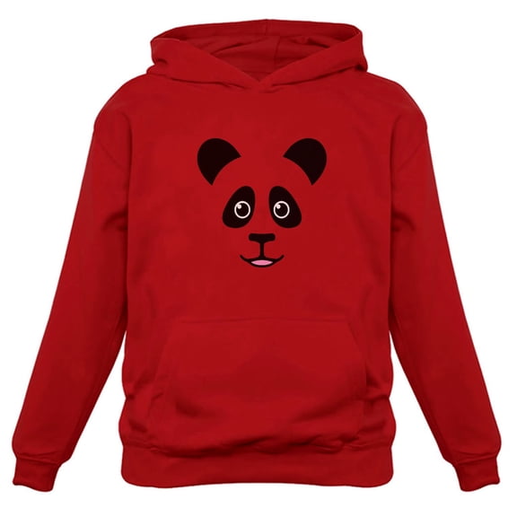 TeeStars - Cute Panda Bear Face - Best Gift for Panda Lovers Women Hoodie Medium Red