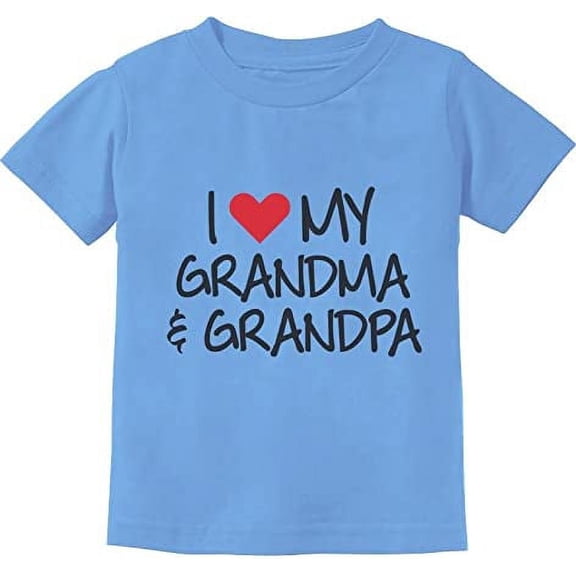 TeeStars - Father's Day Gift I love My Grandpa & Grandma Grandkid Gift Toddler/Infant Kids T-Shirt 18M California Blue