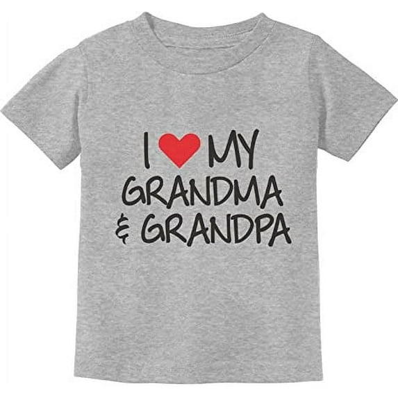 TeeStars - Father's Day Gift I love My Grandpa & Grandma Grandkid Gift Toddler/Infant Kids T-Shirt 18M Gray