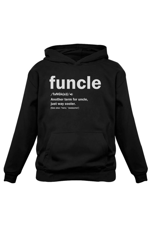 TeeStars - Funny Uncle Funcle Definition Gift For Uncles Hoodie Large Black