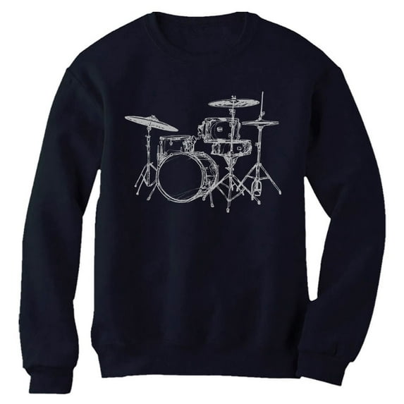 TeeStars - Gift for Drummer - Cool Drums Design Printed Sweatshirt Large Navy