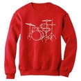 thumbnail image 1 of TeeStars - Gift for Drummer - Cool Drums Design Printed Sweatshirt X-Large Red, 1 of 3