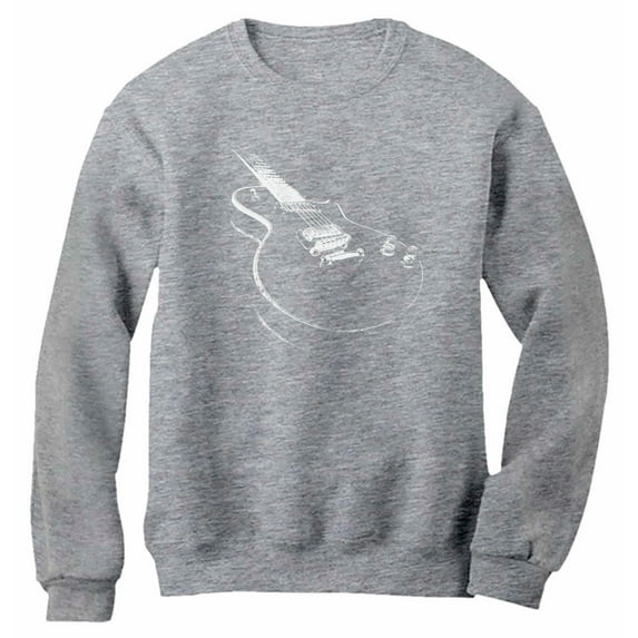 TeeStars - Gift for Guitarist - Cool Musician Electric Guitar Printed Sweatshirt Small Gray