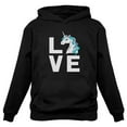 thumbnail image 1 of TeeStars - I Love Unicorns - Magical Gift For Unicorn Lovers Women Hoodie Small Black, 1 of 3