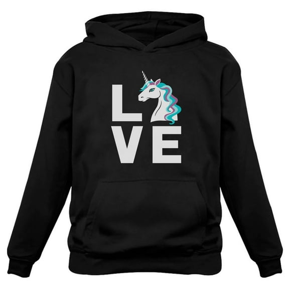TeeStars - I Love Unicorns - Magical Gift For Unicorn Lovers Women Hoodie X-Large Black