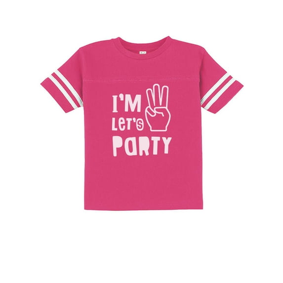 TeeStars - I'm Three Let's Party Cute 3rd Birthday Gift Toddler Jersey T-Shirt 2T Wow pink