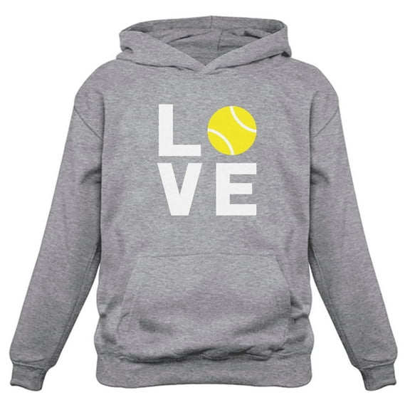 TeeStars - Love Tennis - Gift Idea for Tennis Fans Cool Hoodie Large Gray
