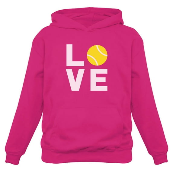 TeeStars - Love Tennis - Gift Idea for Tennis Fans Cool Hoodie XX-Large Pink