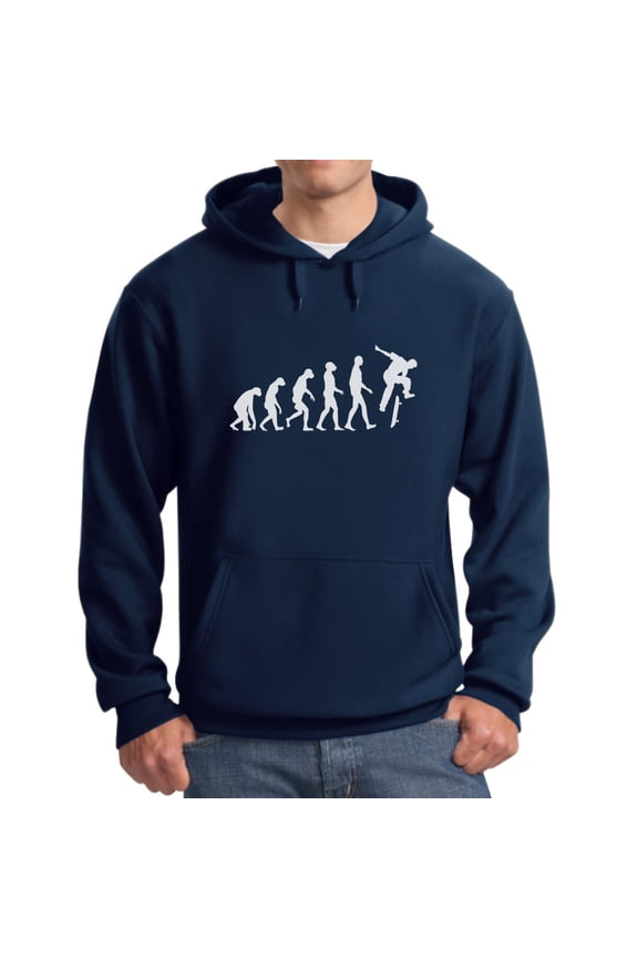 TeeStars Men's - Evolution Of Skate Hoodie Medium Navy