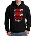 thumbnail image 1 of TeeStars Men's - Know Jesus Know Peace Hoodie Large Black, 1 of 3
