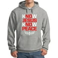 thumbnail image 1 of TeeStars Men's - Know Jesus Know Peace Hoodie XX-Large Grey, 1 of 3