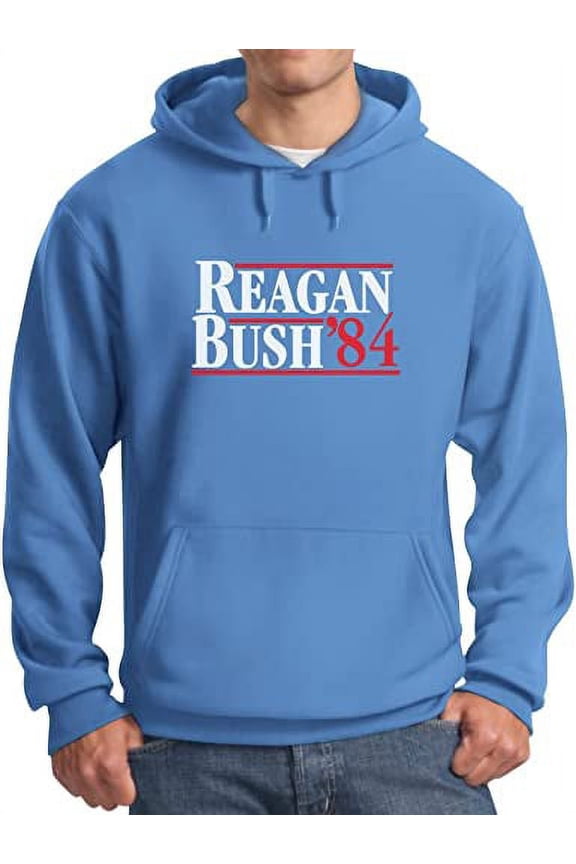 TeeStars Men's - Ronald Reagan Bush '84 Hoodie Large California Blue