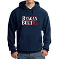 thumbnail image 1 of TeeStars Men's - Ronald Reagan Bush '84 Hoodie Small Navy, 1 of 4