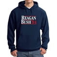 thumbnail image 1 of TeeStars Men's - Ronald Reagan Bush '84 Hoodie XX-Large Navy, 1 of 4