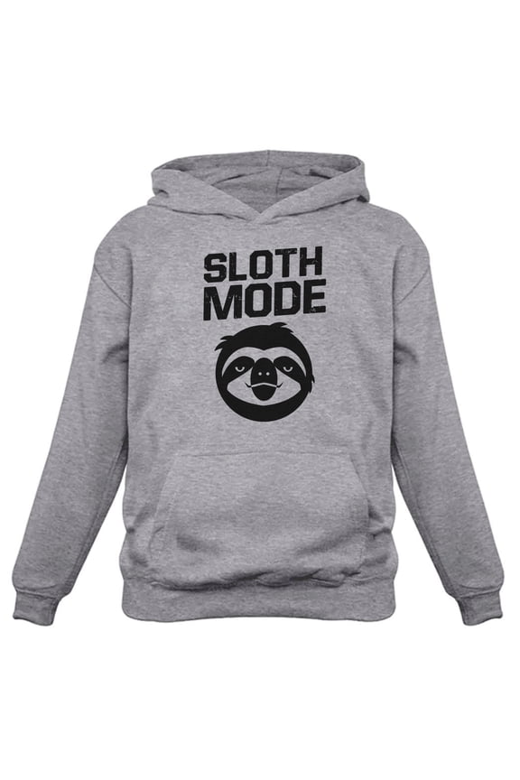 TeeStars Men's - Sloth Mode Hoodie X-Large Grey