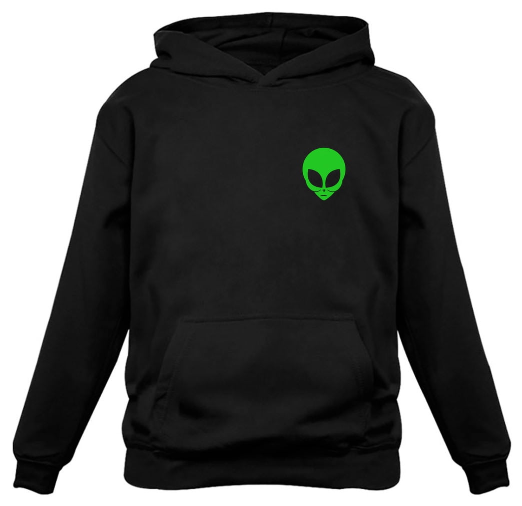 TeeStars - Neon Green Alien Head - I Believe Alien Face Print UFO ...