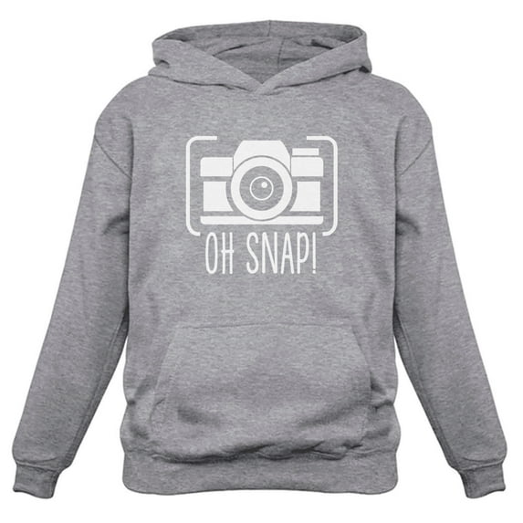TeeStars - Oh Snap! - Gift for Photographer Funny Women Hoodie Small Gray